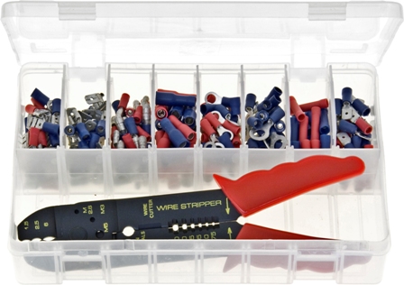 TERMINALS INSULATED - RED & BLUE WITH CRIMPING PLIERS (206) TERMINALS INSULATED - RED & BLUE WITH CRIMPING PLIERS (206)