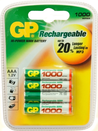 GP RECHARGEABLE BATTERY AAA 600MAH 1.2V (4) GP RECHARGEABLE BATTERY AAA 600MAH 1.2V (4)