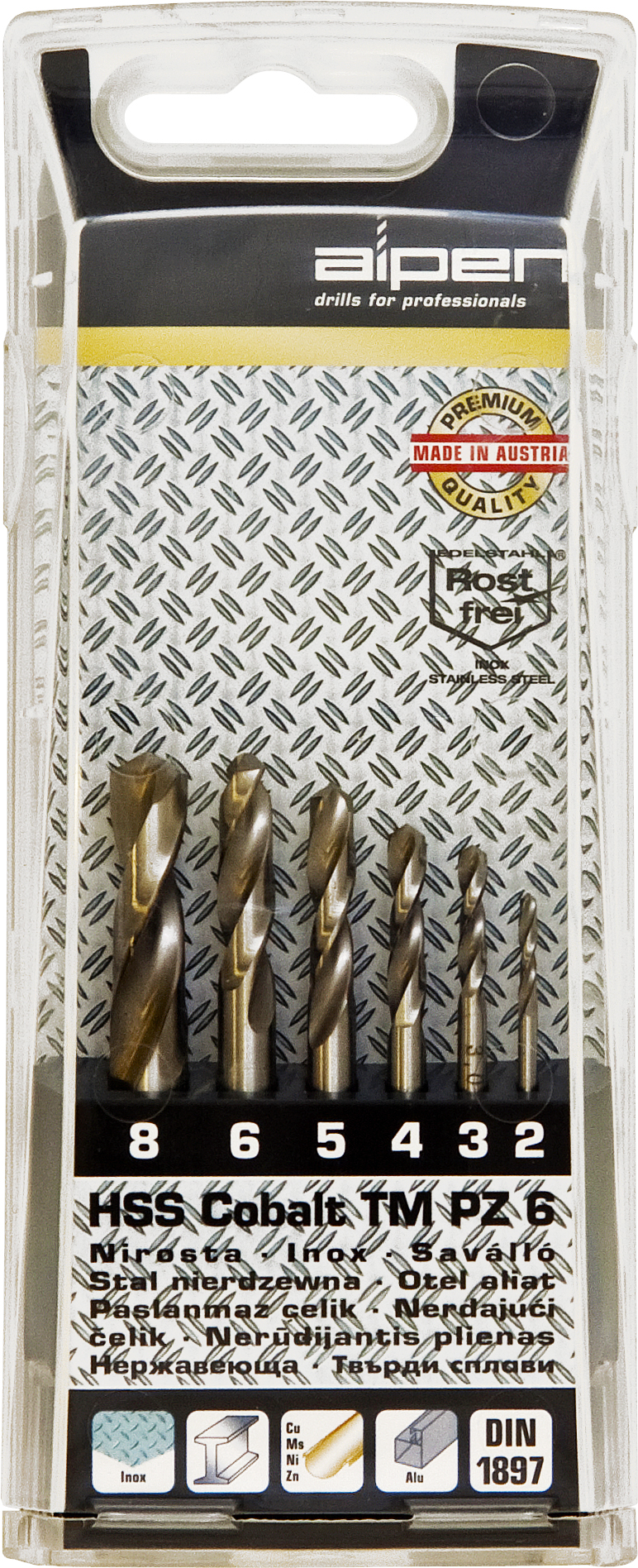 ALPEN HSS COBALT STUB DRILL SET 6 PIECE