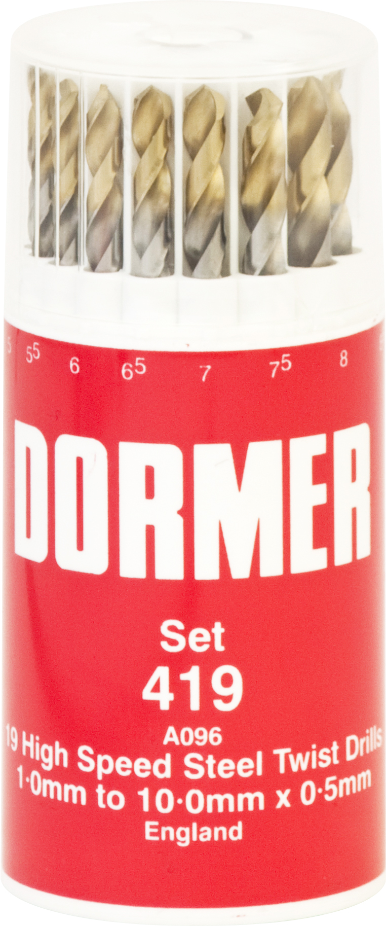 DORMER A002 HSS JOBBER TWIST DRILL SET 19 PIECE METRIC 419 DORMER A002 HSS JOBBER TWIST DRILL SET 19 PIECE METRIC 419