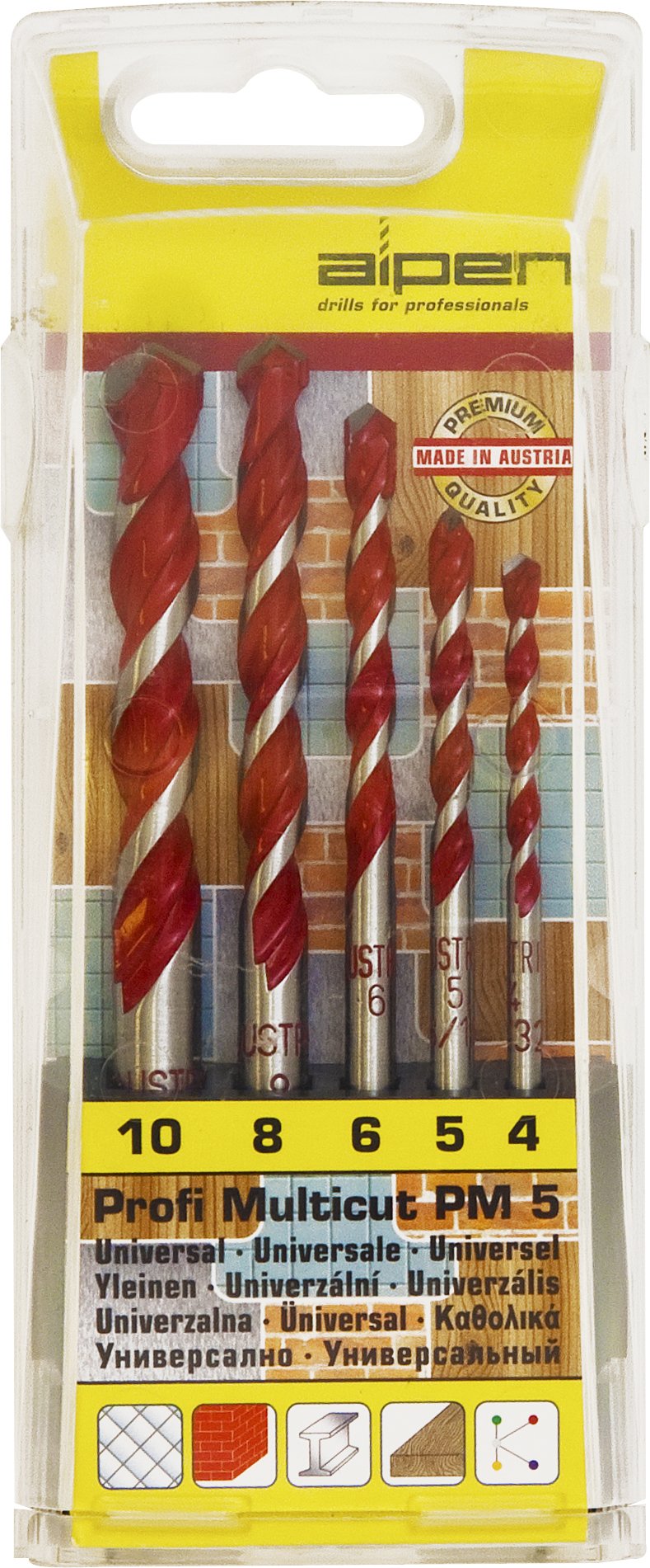 ALPEN PROFI MULTICUT UNIVERSAL DRILL SET 5 PIECE