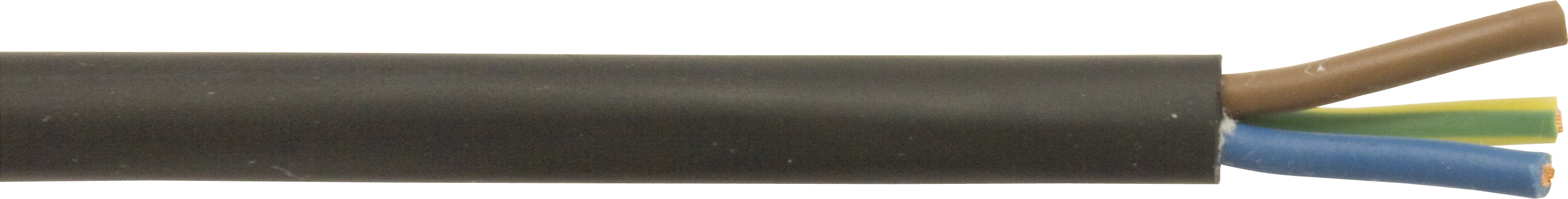 MAINS CABLE 3 CORE 50M BLACK TOUGH RUBBER SHEATH 1.5MM